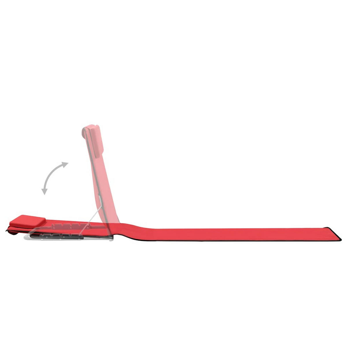 KLAPPBARE Strandmatte 2Er Set Stahl Und Stoff Rot - Rot, Metall (53/47/160cm) - vidaXL