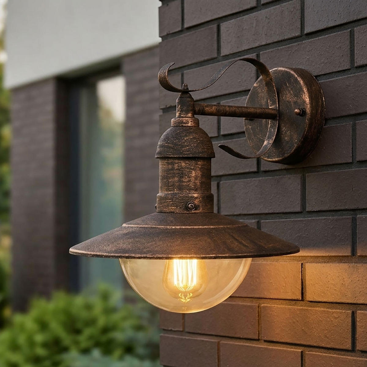 LED WANDLEUCHTE Amrum Schwarz Gold - Braun, Metall (27.2/24/25.6cm)