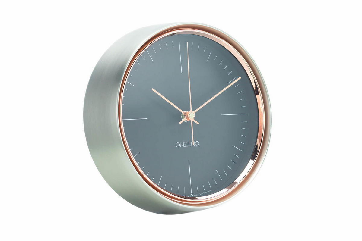 WANDUHR Design Schwarz 22/22 cm - Schwarz, Glas/Holzwerkstoff (22.4/22.4/8cm) - ONZENO
