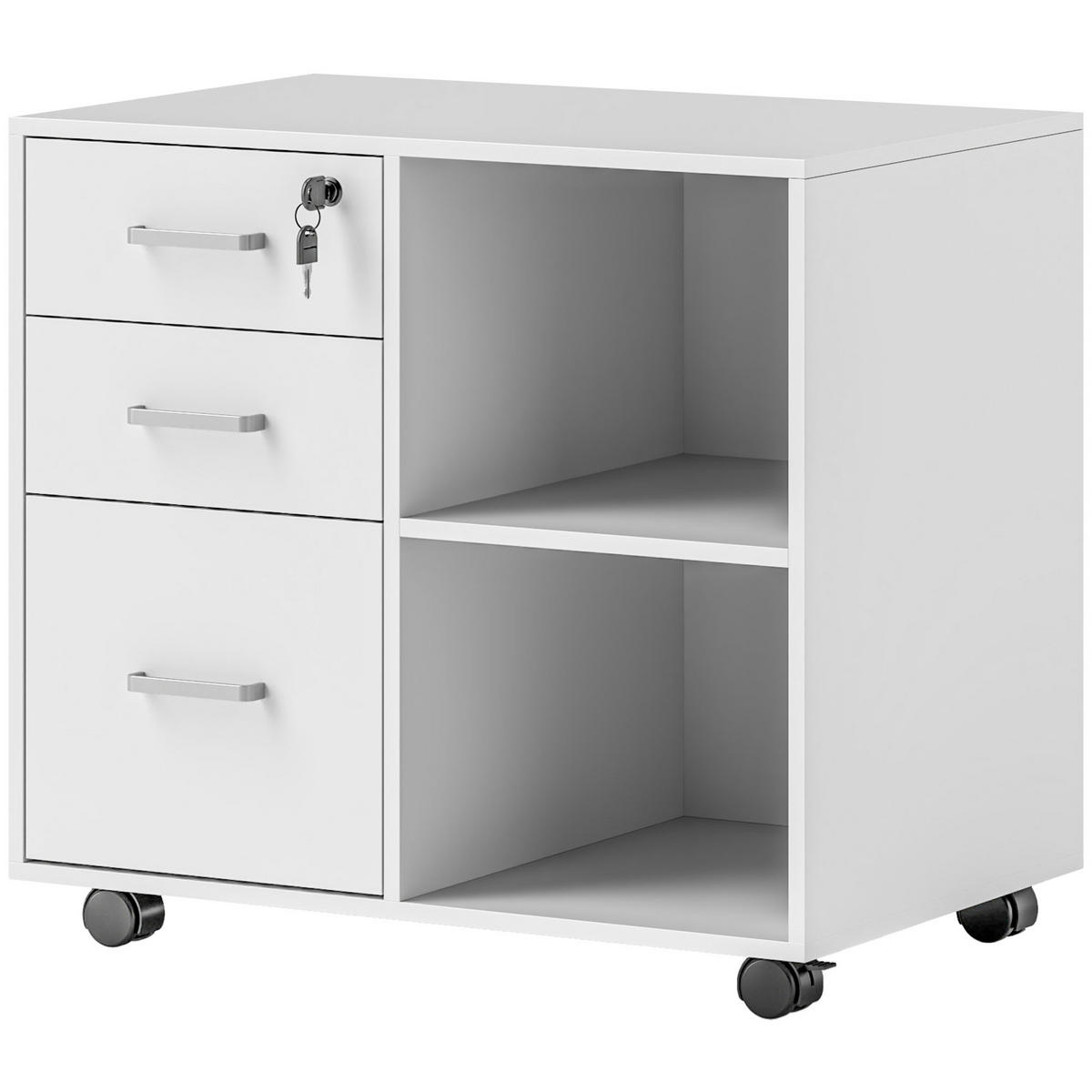 ROLLCONTAINER DE-14500 Weiß - Weiß, Holzwerkstoff (40/56/60cm) - ComfortXL