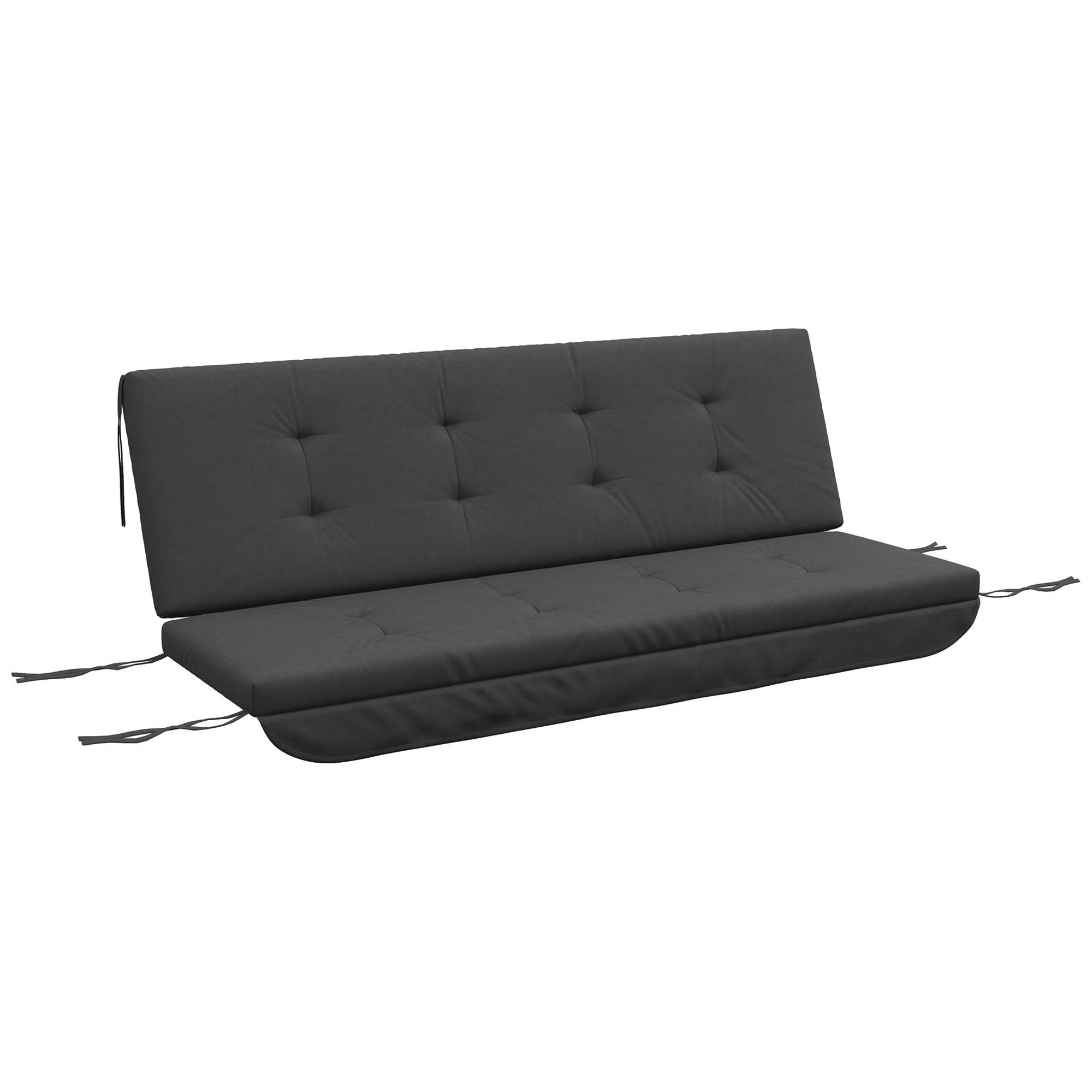 SITZKISSEN Rückenkissen Seitenkissen Dunkelgrau - Dunkelgrau, Kunststoff (100/8/170cm) - Outsunny