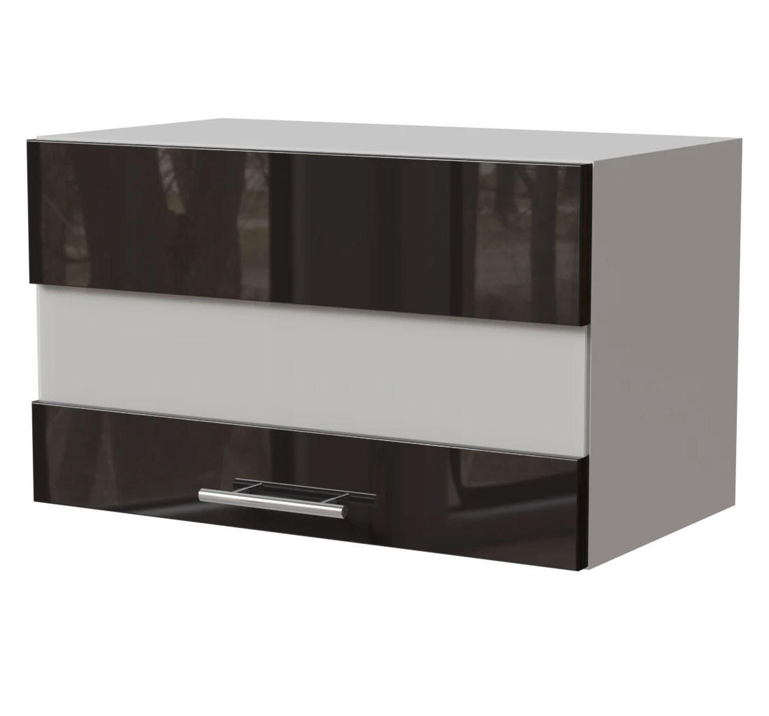 Feldmann-Wohnen Klapphängeschrank Schwarz Hochglanz, Weiß 60x36x32.5 cm