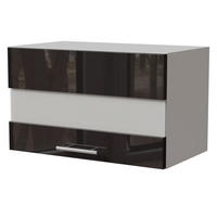 KLAPPHÄNGESCHRANK Essen W4BS/60/LAM Schwarz Hochglanz / Weiß Matt 60 / 32,5 / 36cm - Schwarz Hochglanz/Schwarz, Holz/Holzwerkstoff (60/36/32.5cm) - Feldmann-Wohnen