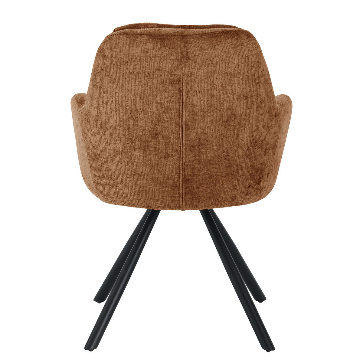 ARMLEHNENSTUHL - Chenille / Eisen - Rostfarben/Schwarz, Textil/Metall (60/87/64cm) - home24
