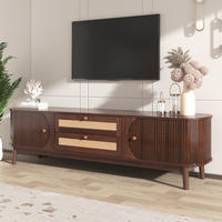 TV-SCHRANK Lowboard Holzoptik Rattan Türen Schubladen - Naturfarben, Holz (170/46/39.5cm) - Fortuna Lai