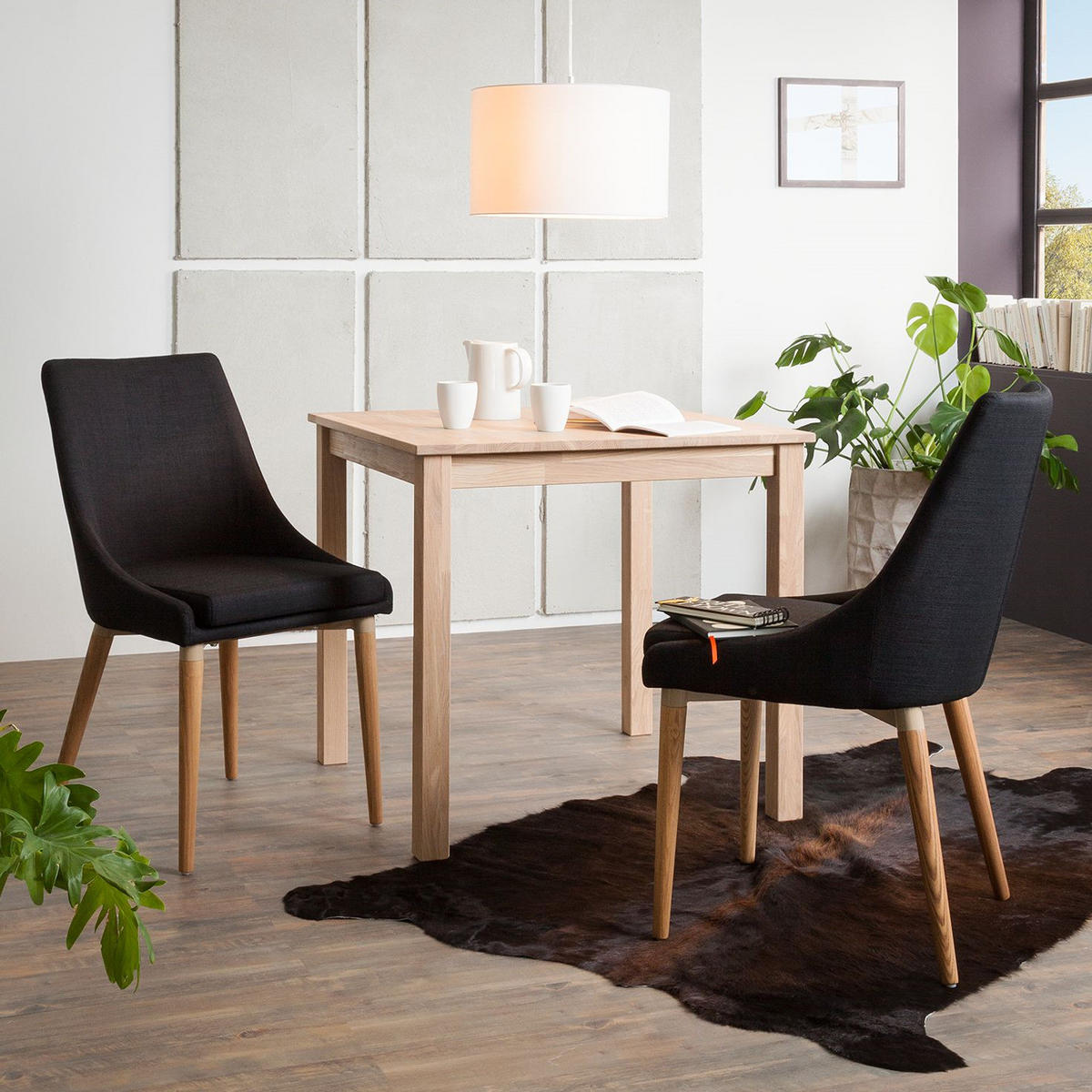 ESSTISCH - Massivholz - Buchefarben, Holz (80/80/75cm) - home24