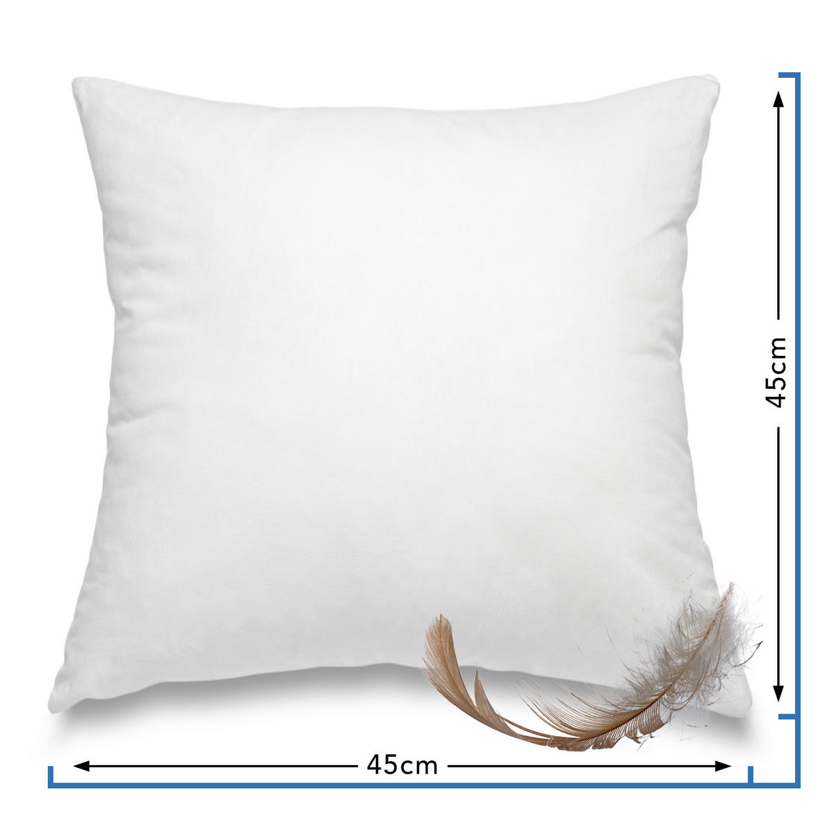 FEDERKISSEN 85% Federn & 15% Daune 45/45 cm Bezug aus 100% Baumwolle - Weiß, Textil (45/45cm) - wometo