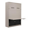 SCHRANKBETT Wandklappbett vetikal GN120x200 mit Schreibtisch und LED - Congo - Grau, Holzwerkstoff (120/200cm) - QMM TraumMöbel