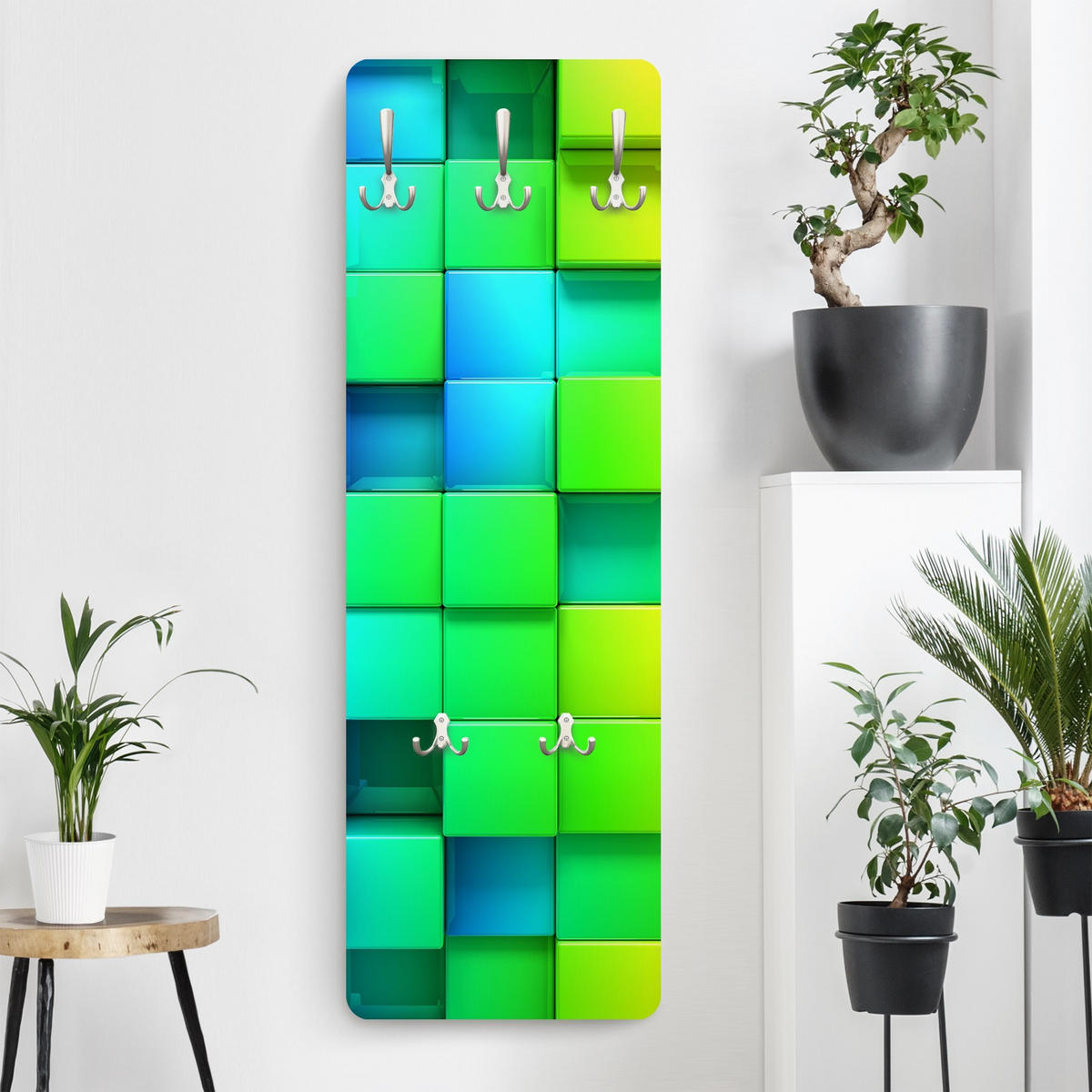 WANDGARDEROBE - 3D Würfel 34/105 cm - Multicolor, Holzwerkstoff (34/105/1.6cm) - Bilderwelten