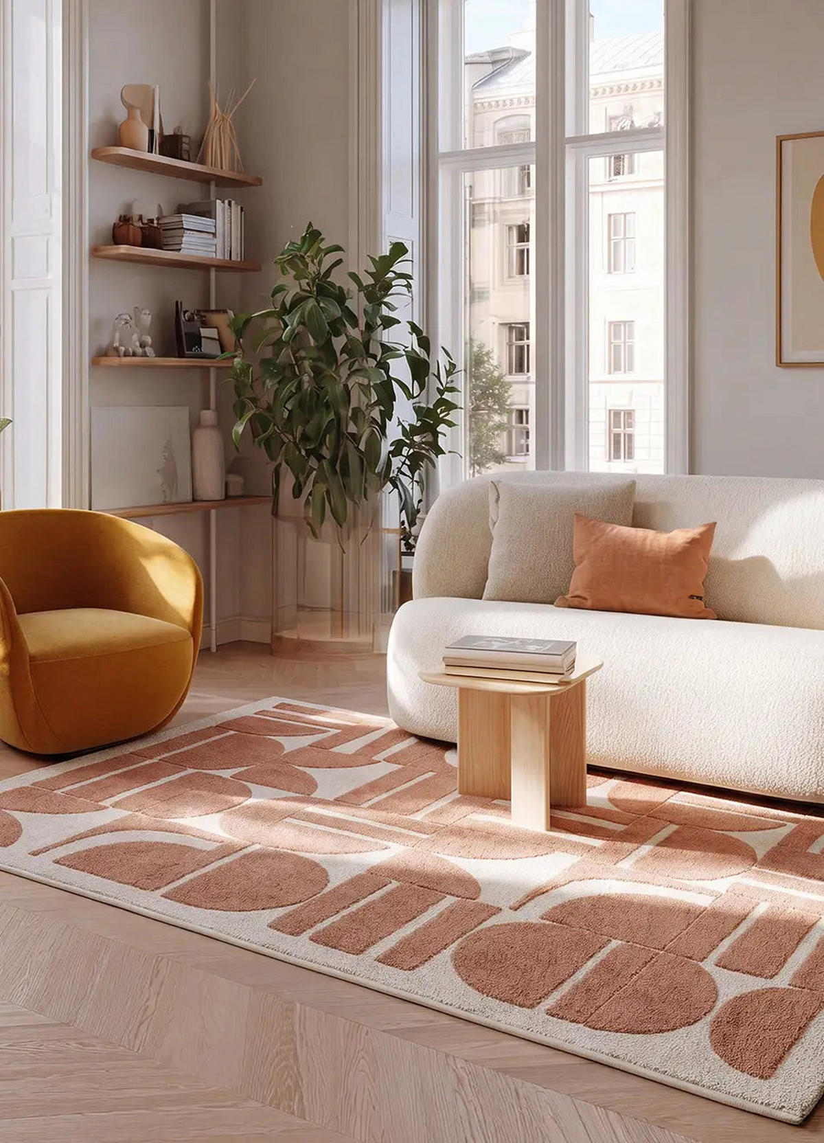 KURZFLORTEPPICH Kupfer / Creme Candela 80/150 cm - Creme, Textil (80/150cm) - Atticgo