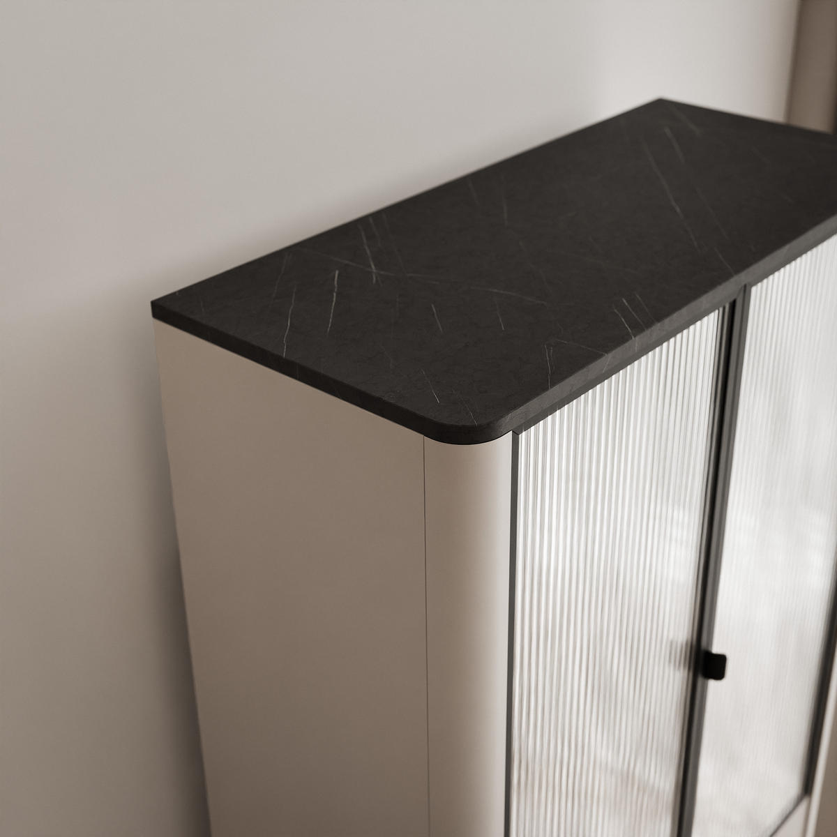 VITRINE NAVANI 90 cm Kaschmir Holz - Kaschmir, Holzwerkstoff (90/191/40cm) - Idohome