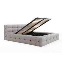 BETT mit Bettkasten - 2 Personen - Stoff - Hellgrau - Hellgrau, Textil (140/190cm) - Vente-Unique