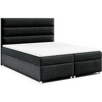 BOXBETT mit Bettkasten Trinity K1 Bonellfederkern inkl. Topper - Schwarz, Holz/Holzwerkstoff (200/200cm) - Best For Home