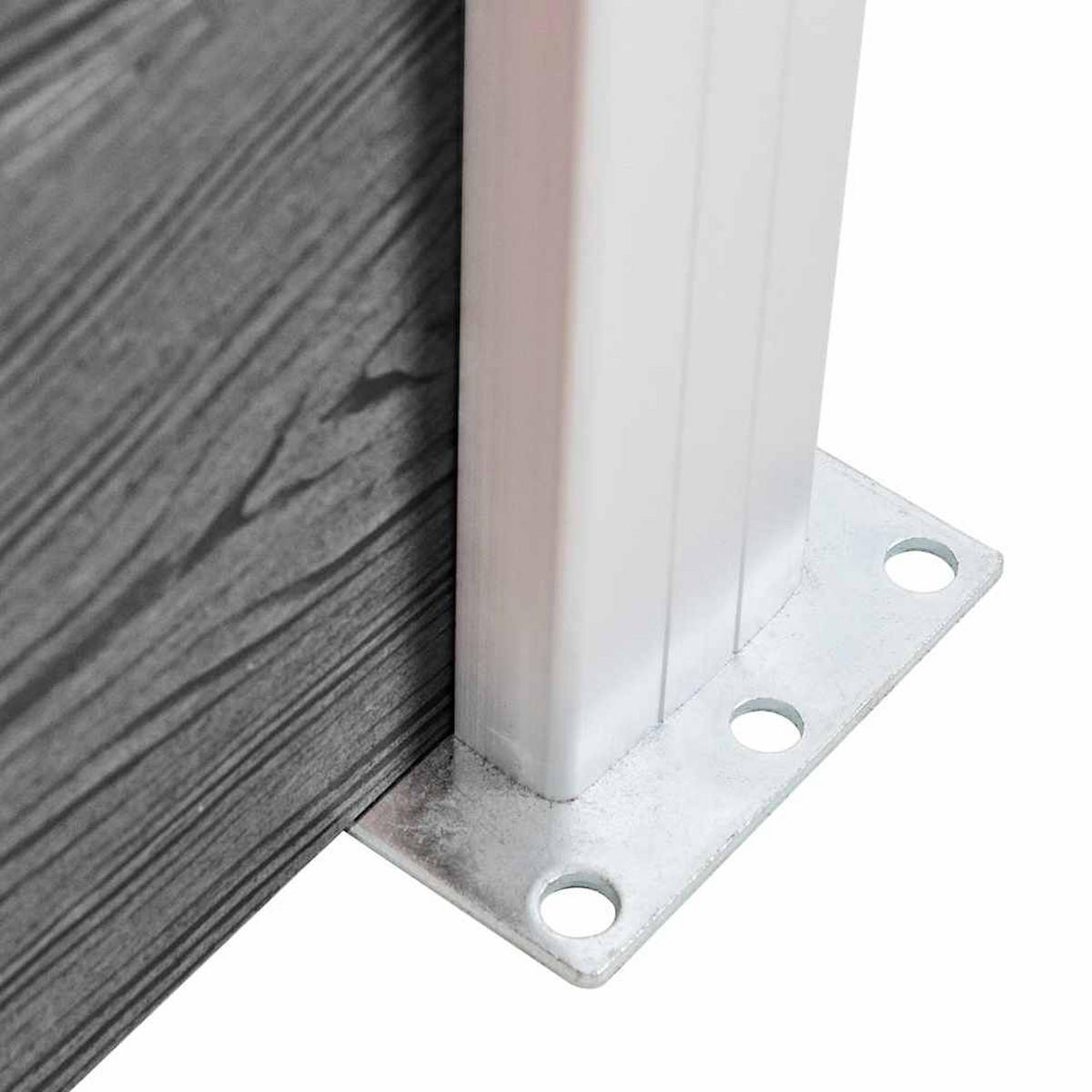 ZAUN_SET WPC 1 Quadrat + 1 Schräge 273/186 Cm Grau - Grau, Holzwerkstoff (273/186cm) - vidaXL