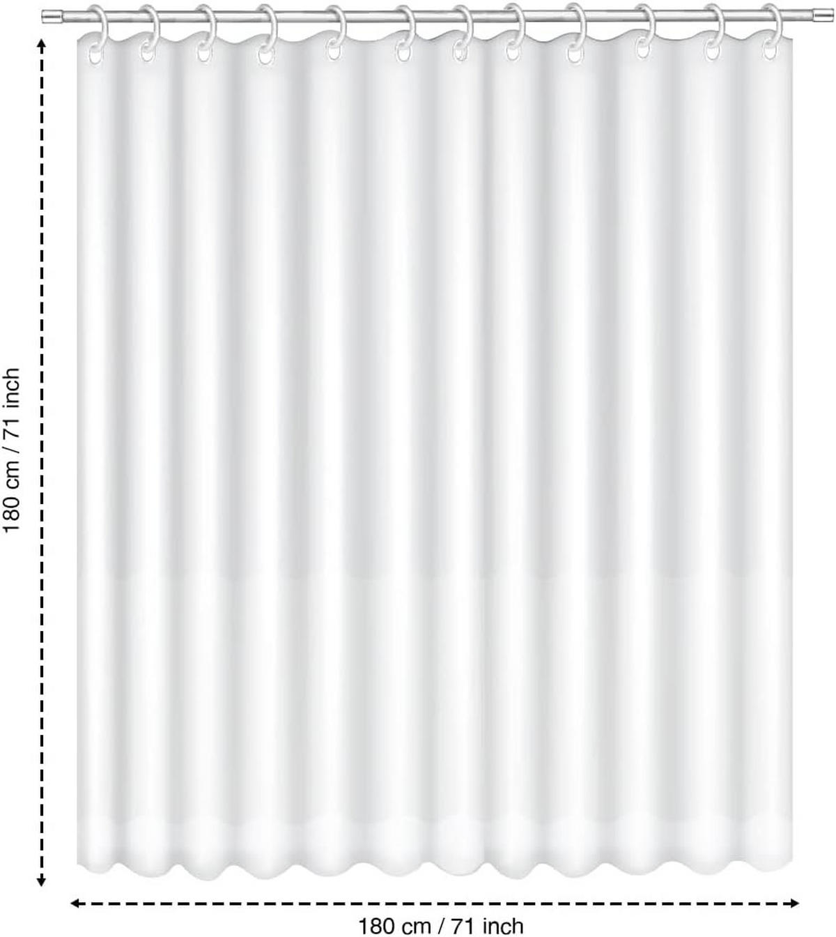 DUSCHVORHANG, weiß,180/180cm - Weiß, Textil (180/180cm)