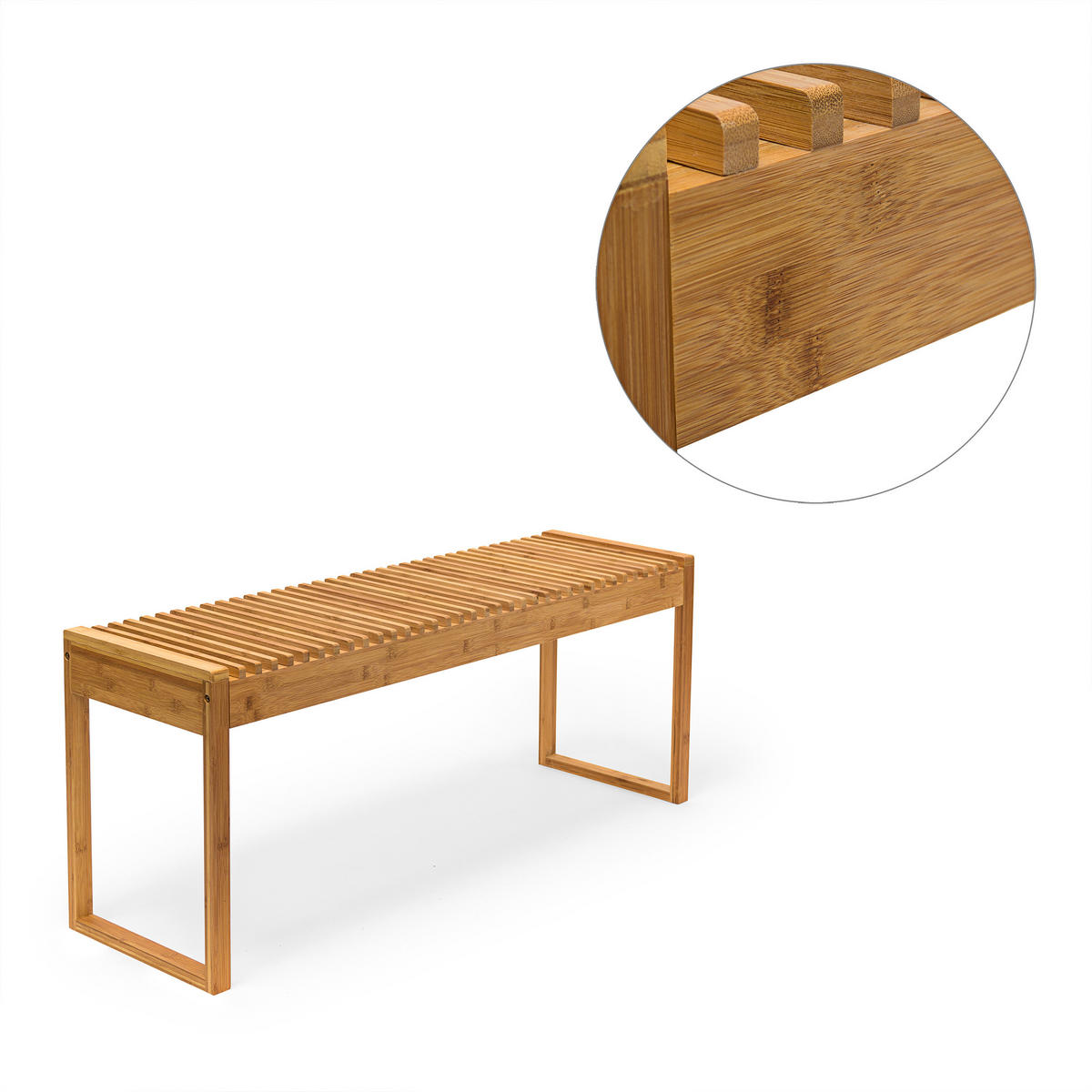 SITZBANK - Hellbraun, Holz (120/47/33cm) - Relaxdays