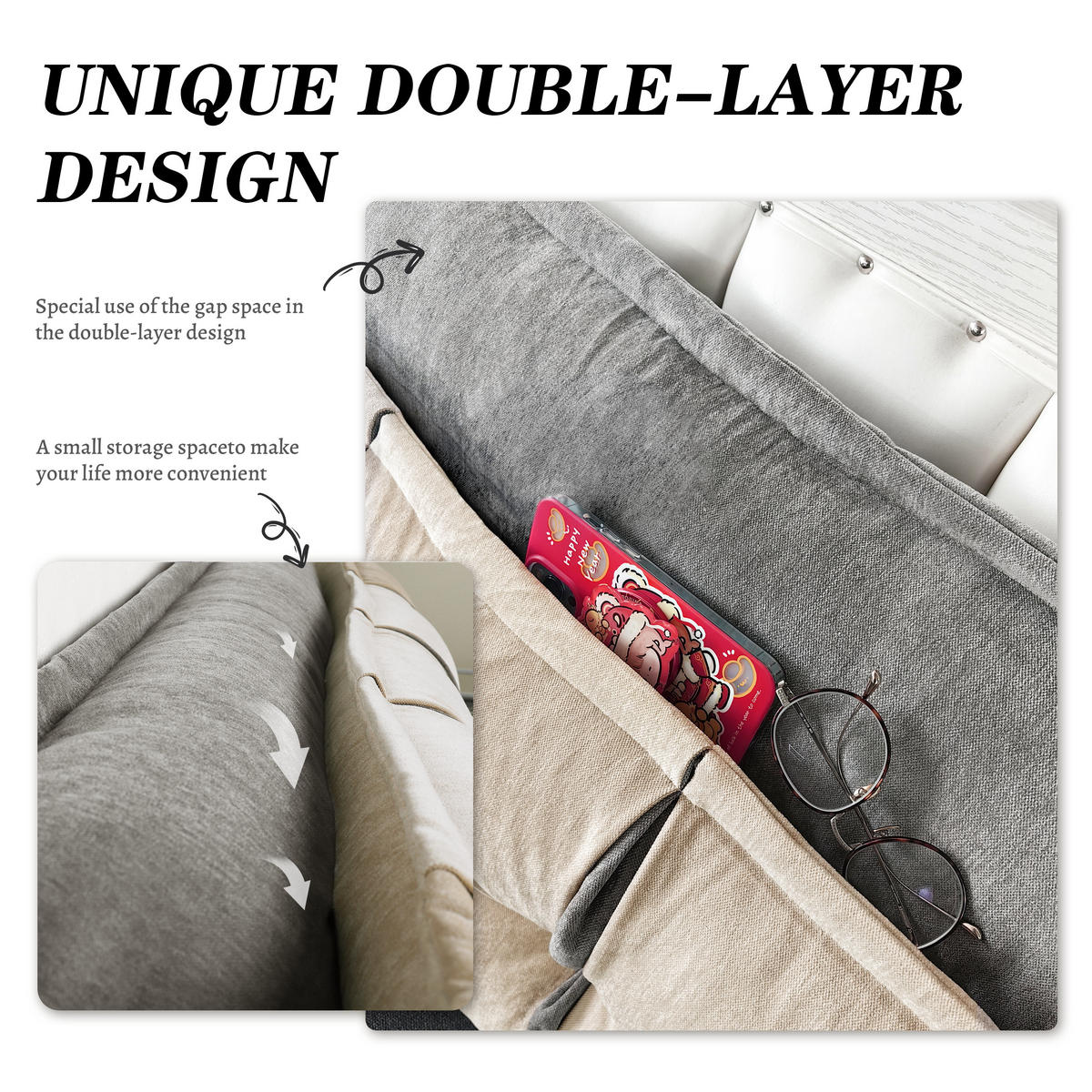 RÜCKENKISSEN Dekokissen Doppelschicht - Weiß, Textil (32/200/48cm) - Vercart