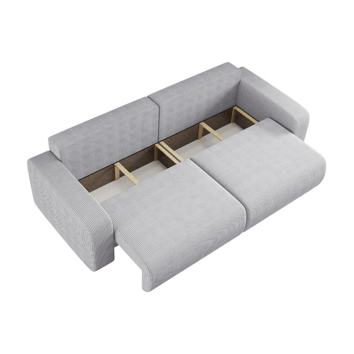 SCHLAFSOFA MILANO und Bettkasten Stoff Poso Grau - Grau, Holz (246/83/98cm) - Kaiser Möbel