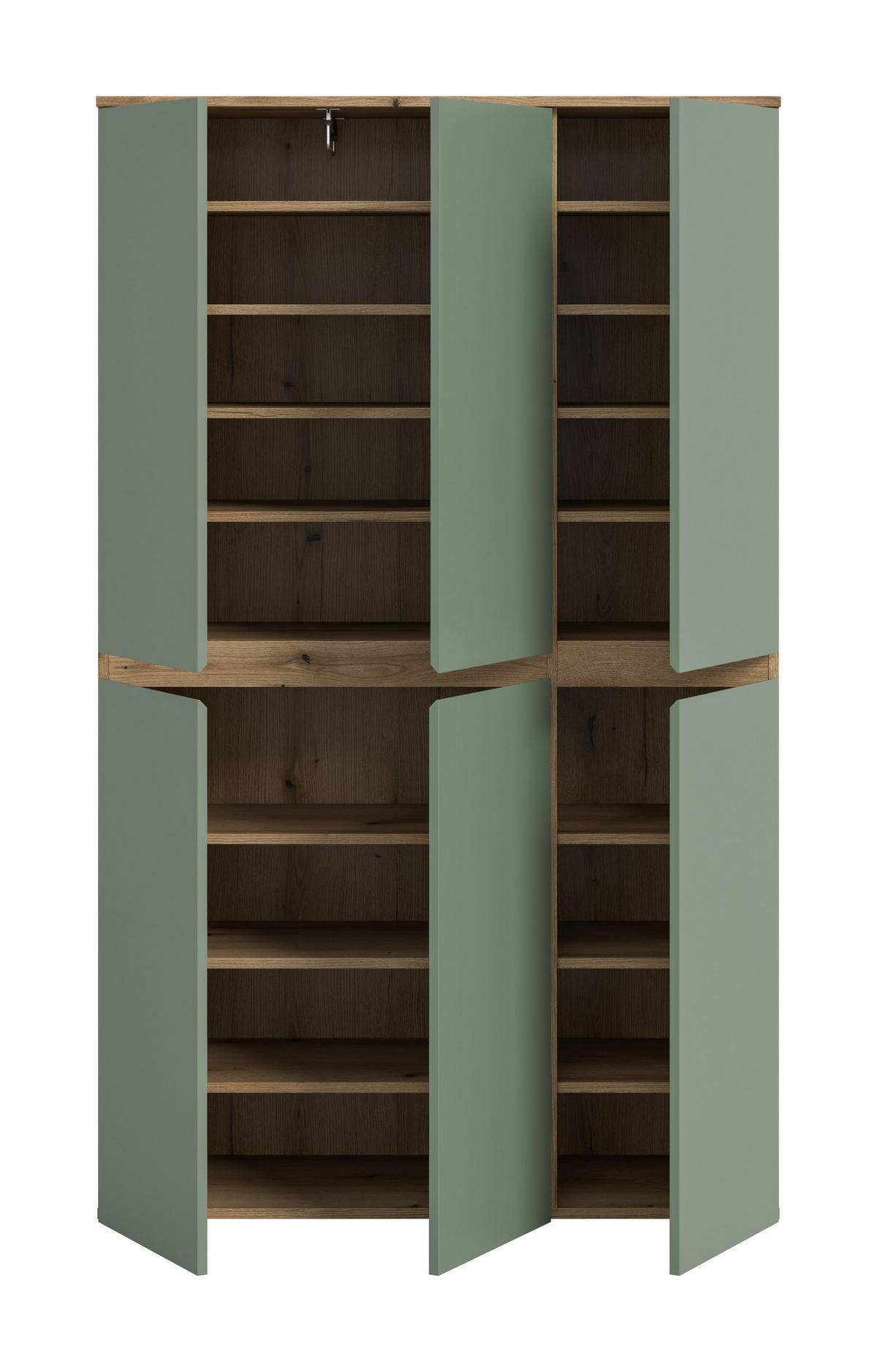 UNIVERSALSCHRANK SCARPA (B/H/T: ca. 105/175/37 cm) in Evoke Oak Nachbildung/Smoke Green - Eichefarben, Holzwerkstoff (105/175/37cm)