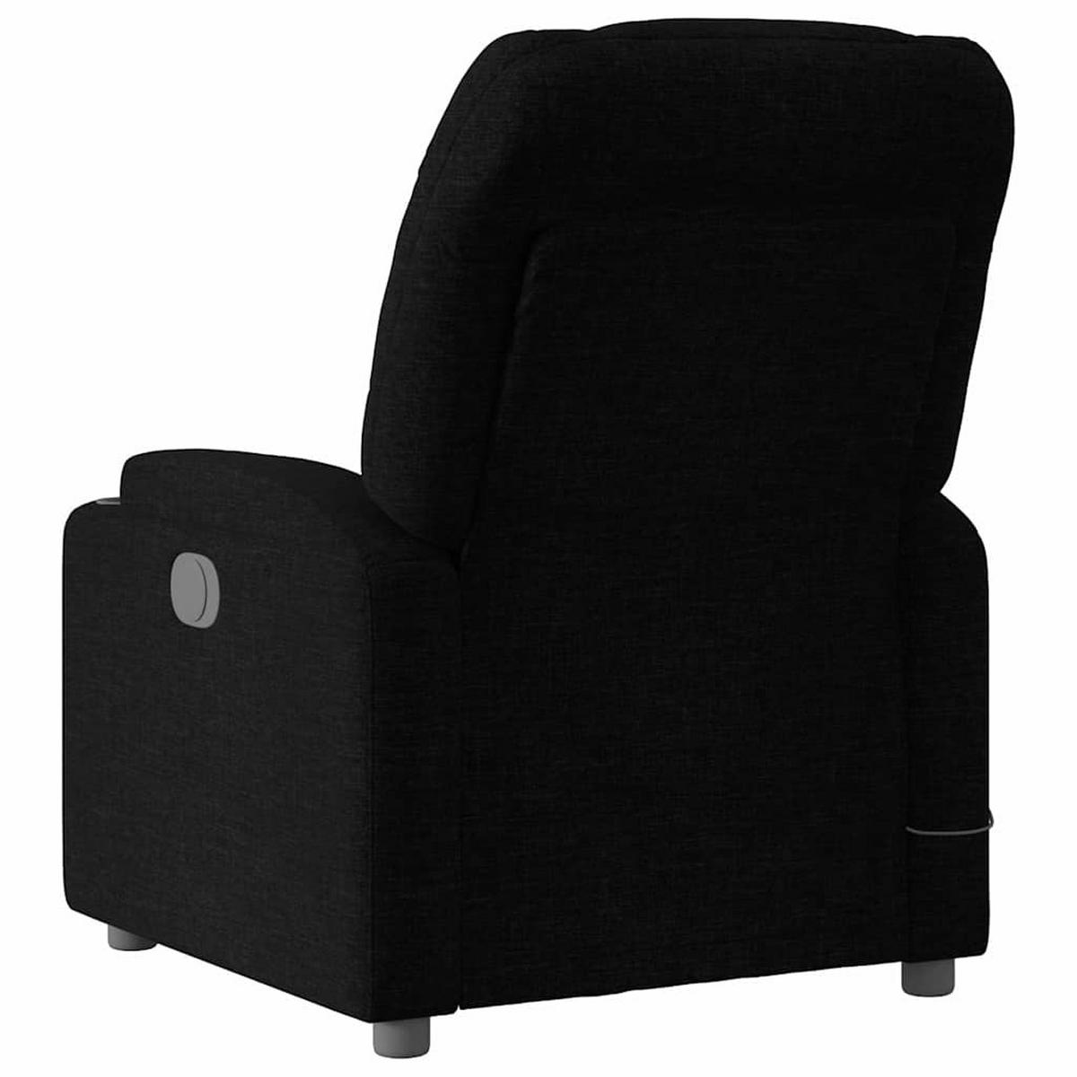 MASSAGESESSEL Liegen Armlehnen 74/89/100 cm Schwarz Stoff - Schwarz, Textil (89/100/74cm) - vidaXL