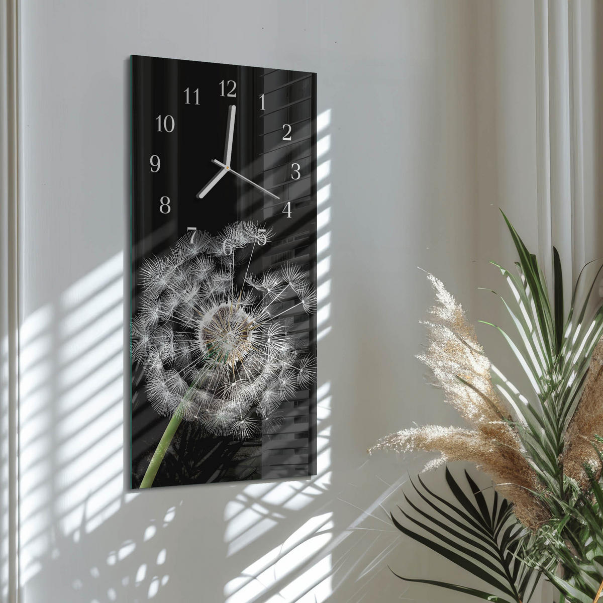 WANDUHR 30x60 cm - Magnolienblüte - Multicolor, Glas (30/60/0.4cm) - TULUP