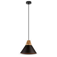 LED HÄNGELEUCHTE Aluminium Schwarz Holz - Schwarz, Holz (25/20/17cm)