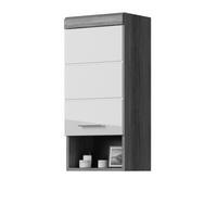 HÄNGESCHRANK weiß Hochglanz, grau 37x79 cm, 3 Fächer - Weiß Hochglanz/Silberfarben, Holzwerkstoff/Kunststoff (37/79/24cm) - Inn.Furn