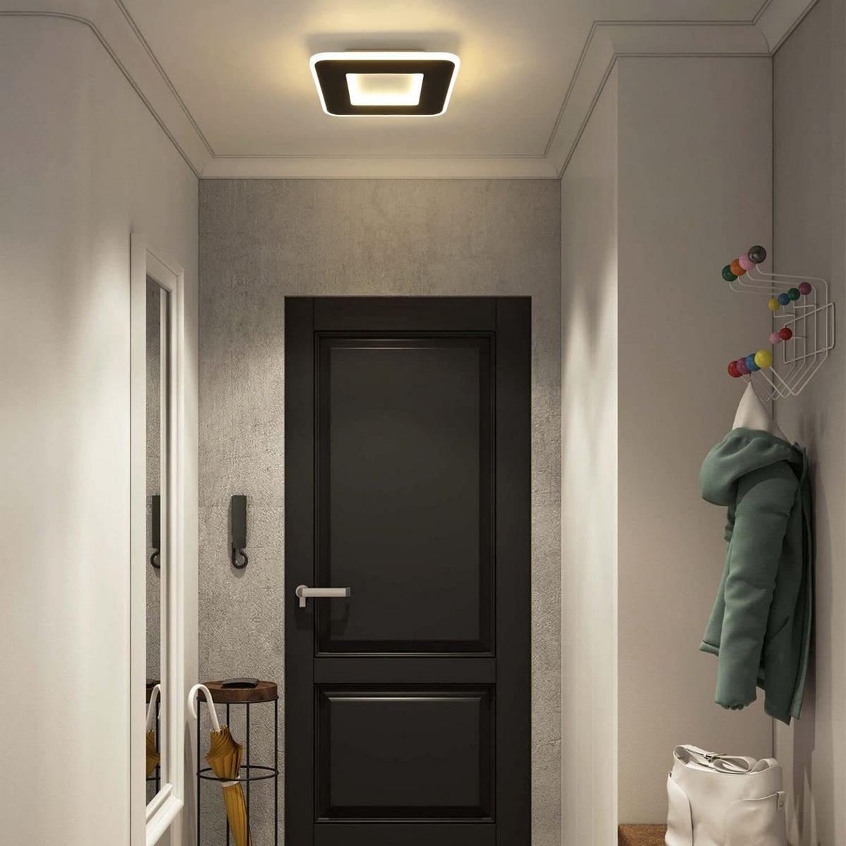 LED-DECKENLEUCHTE Heimue 24/24/4cm - Weiß, Metall (24/24/4cm) - ZMH