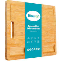 SCHNEIDEBRETT aus Holz mit Saftrille und Eingebauten Ablagen (43x32cm) - Beige, Holz (32.2/43.3cm) - BlauKe