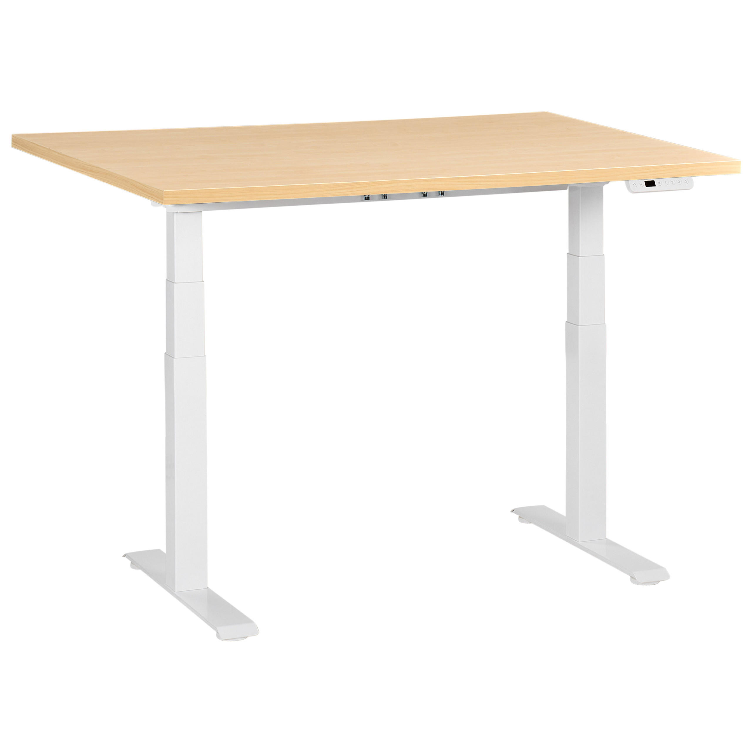Beliani Schreibtisch Hellbraun, Braun, Weiß 120x63x72 cm