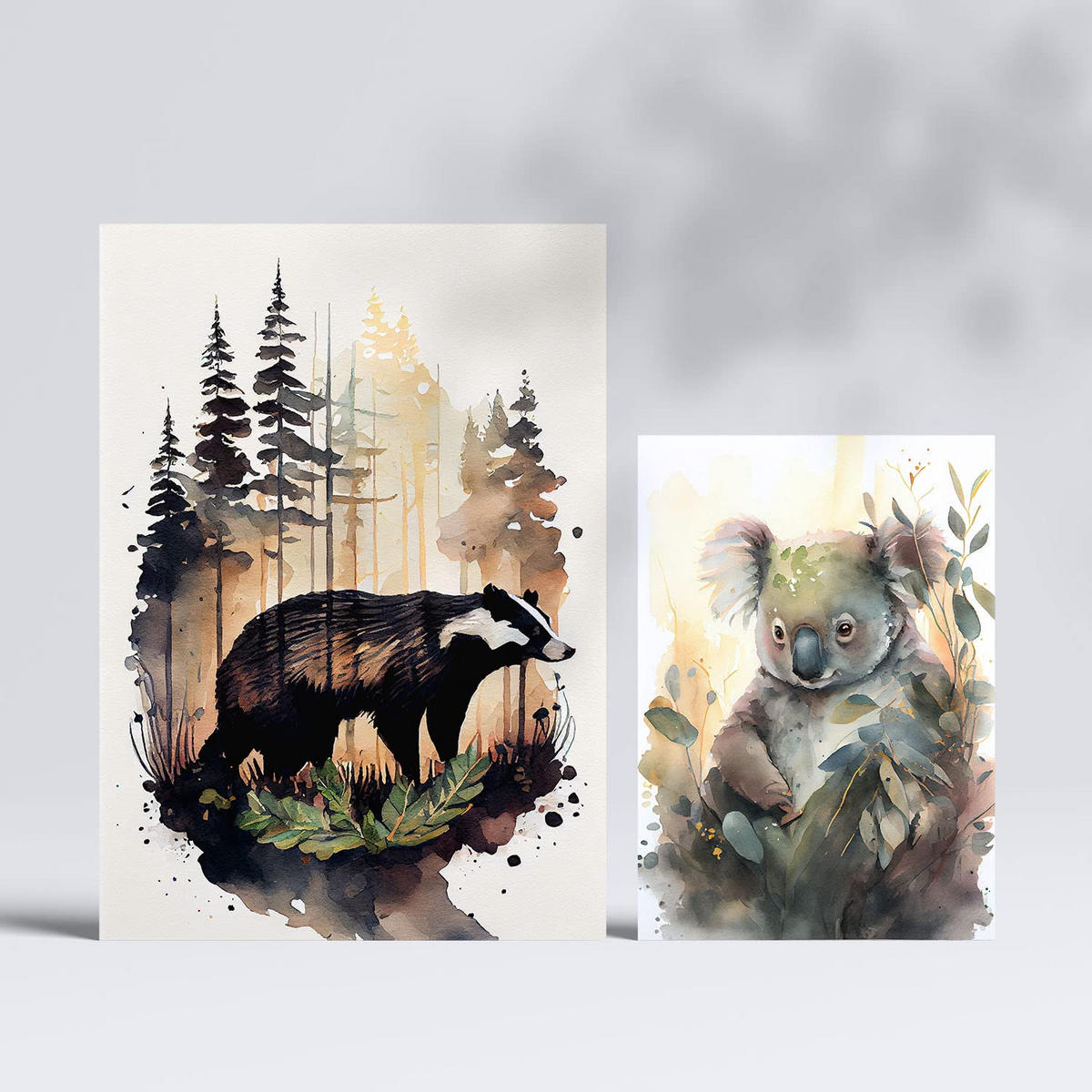 POSTER Set Mit 6 Unabhängige Kreaturen Illustrationen Von Tieren In Naturlandschaften A3 & A4 Rahmenlos - Klar, Papier (29/3cm) - Nacnic