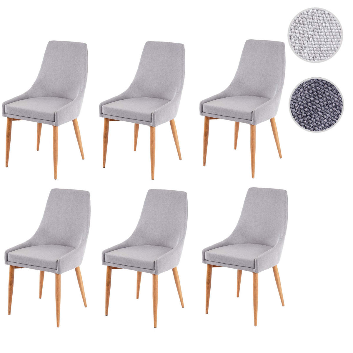 ESSZIMMERSTUHL Hellgrau 6er-Set - Hellgrau, Textil (50/89/60cm) - MCW