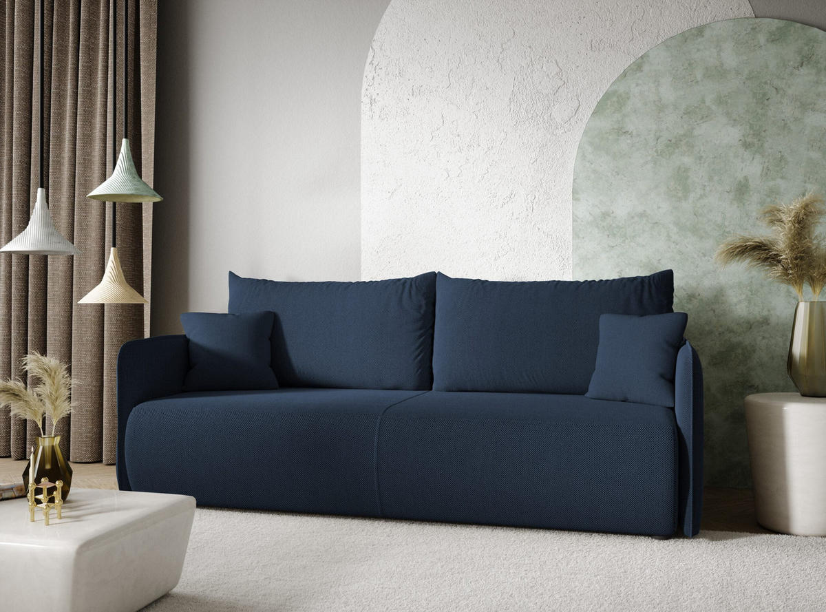 SCHLAFSOFA 4-Sitzer Blau - Blau, Textil (216/86/105cm) - Furnisell