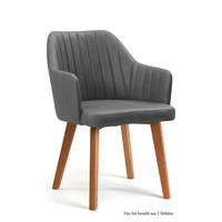 ARMLEHNSTUHL (2er-Set) Dasi 58x81x60 Eiche geölt/Grau - Eichefarben/Grau, Kunststoff (60/81/58cm) - 58aufmkessel