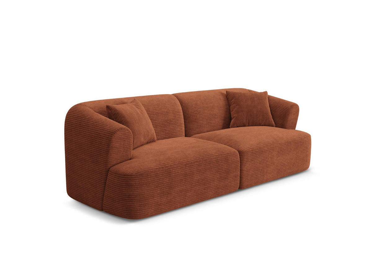 MODULARES-SOFA Campi aus Cord terrakotta 3 Sitzplätze - Terracotta, Textil (90/70/220cm) - Cosmopolitan Design