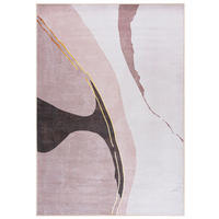TEPPICH Beige Modern Geometrisch, Glamour - Kurzflor Rechteckig, Modern, Stilvoll - 140 x 200 cm - Ecru/Hellrosa, Textil (140/200cm) - Mazovia