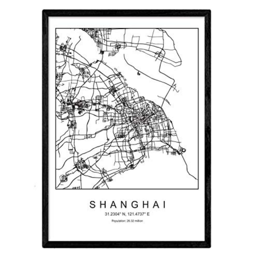 POSTER Shanghai Skandinavischer Stil A3 Rahmenlos - Klar, Papier (29.7/5/42cm) - Nacnic
