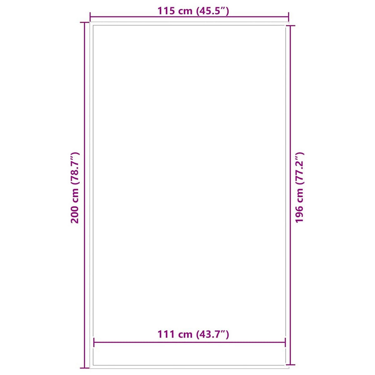 FUSSMATTE Schwarz 115/200 Cm - Schwarz, Kunststoff (115/200cm) - vidaXL