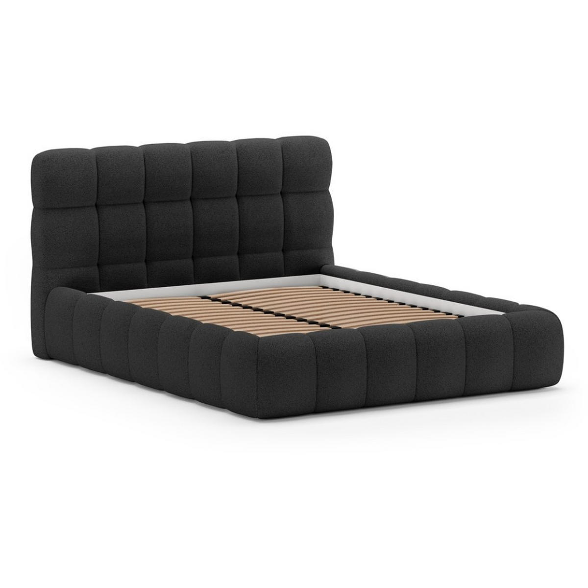 POLSTERBETT Cleo ohne Matratze und Topper, 180x200 cm, Schwarz - Schwarz, Textil (180/200cm) - Beautysofa