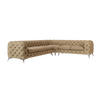 ECKSOFA Chesterfield Laura Beige Samt - Beige/Silberfarben, Holz/Textil (323/264cm) - S-Style Möbel