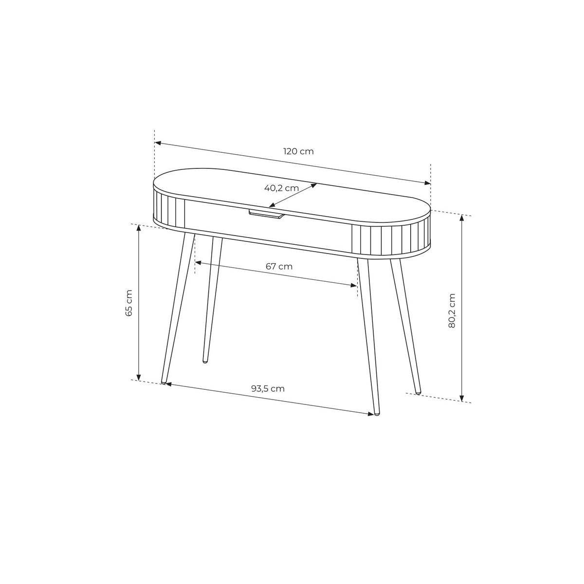KONSOLENTISCH CARA 120/80,2/40,2 cm mit Schubladen, Eichefarben - Eichefarben, Holzwerkstoff (40.2/120/80.2cm) - MASSENO