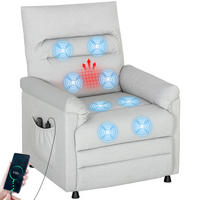 MASSAGESESSEL DE-15448 leiser Motor mit Massage & Heizung Grau - Hellgrau, Metall (82/106/99cm) - ComfortXL