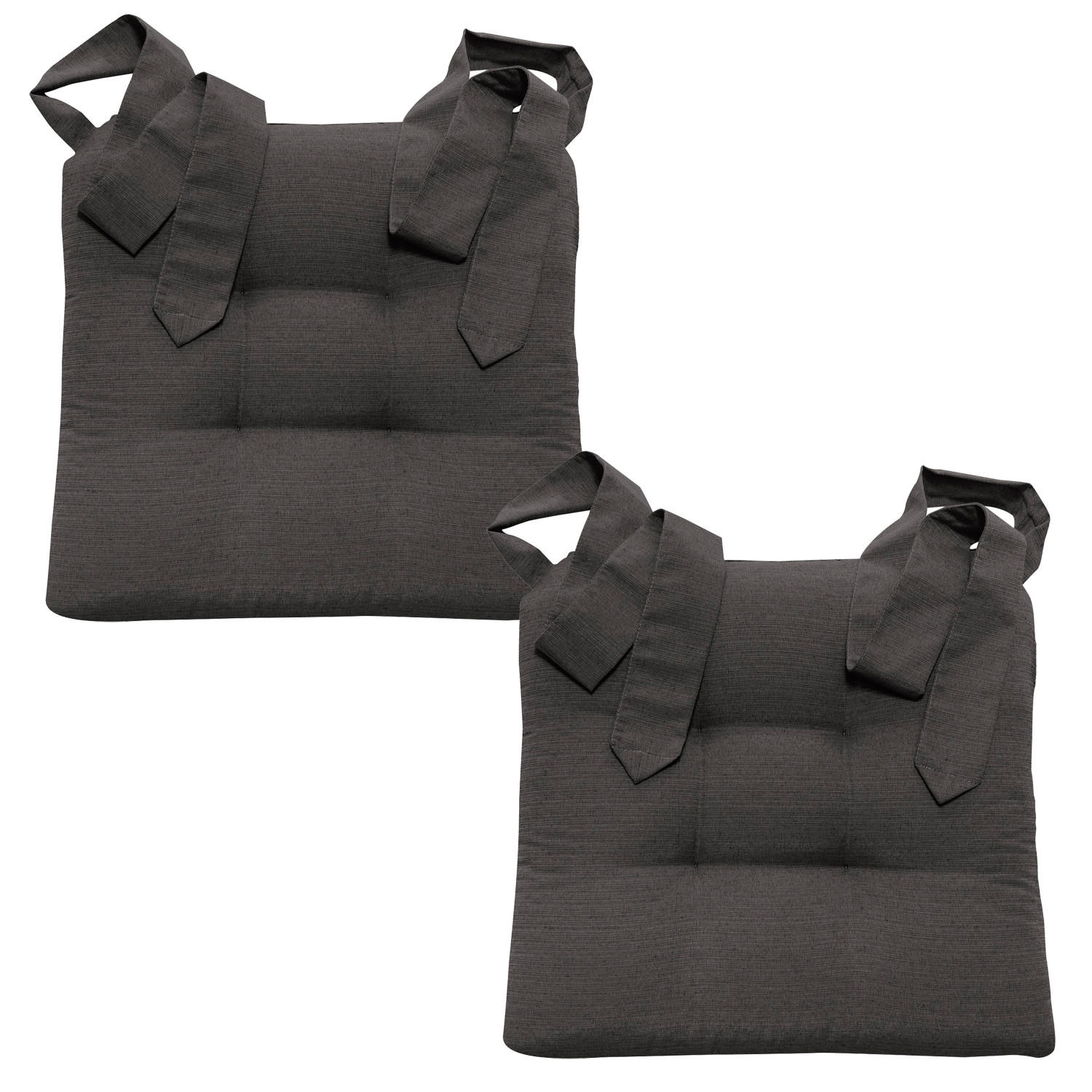STUHLKISSEN Fino mit Schleifenband 2er Set anthrazit - Anthrazit, Textil (46/42/7cm) - Magma Heimtexx