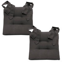 STUHLKISSEN Fino mit Schleifenband 2er Set anthrazit - Anthrazit, Textil (46/42/7cm) - Magma Heimtexx