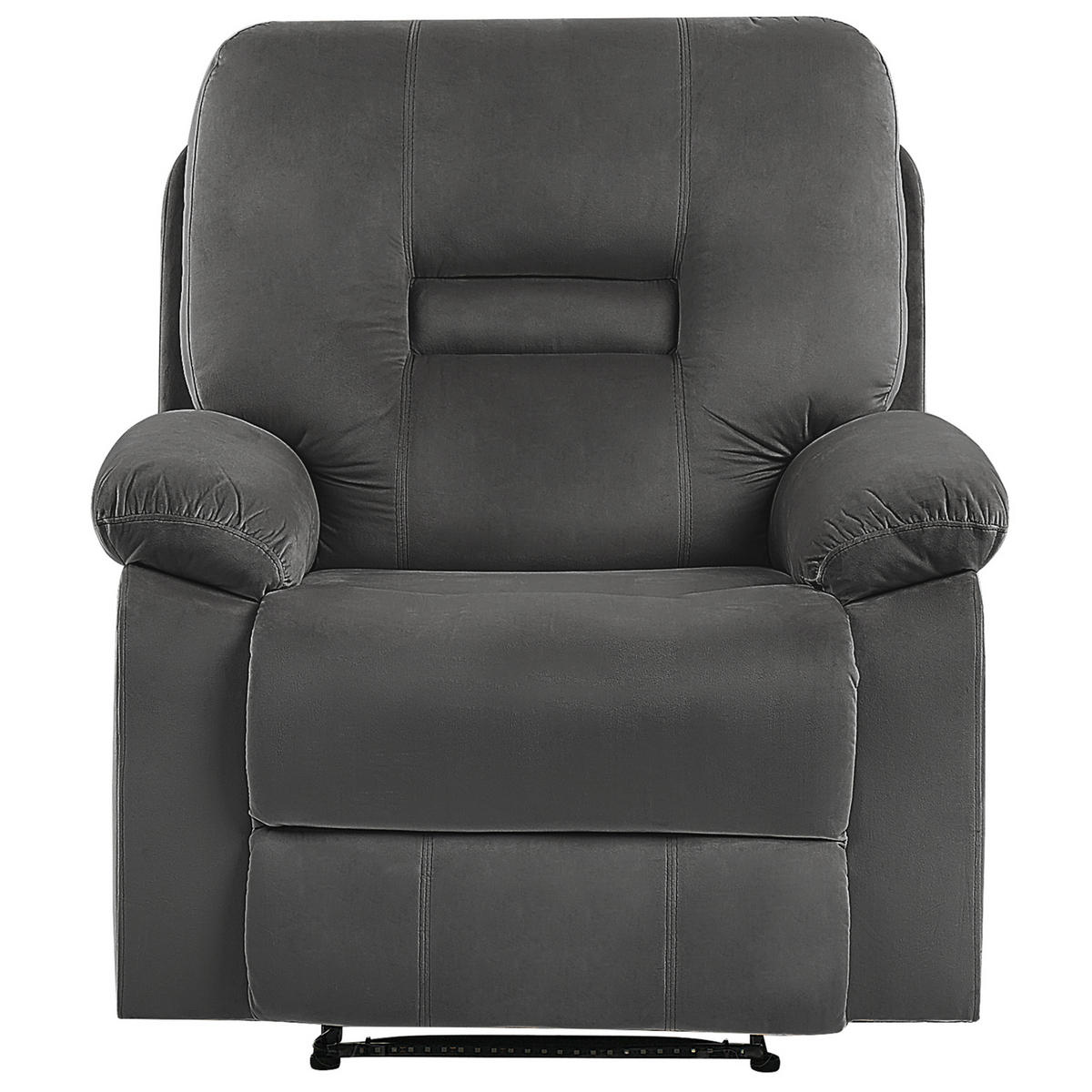 FERNSEHSESSEL Samtstoff dunkelgrau LED-Beleuchtung USB-Port elektrisch verstellbar Bergen - Grau, Textil (85/101/74cm) - Beliani