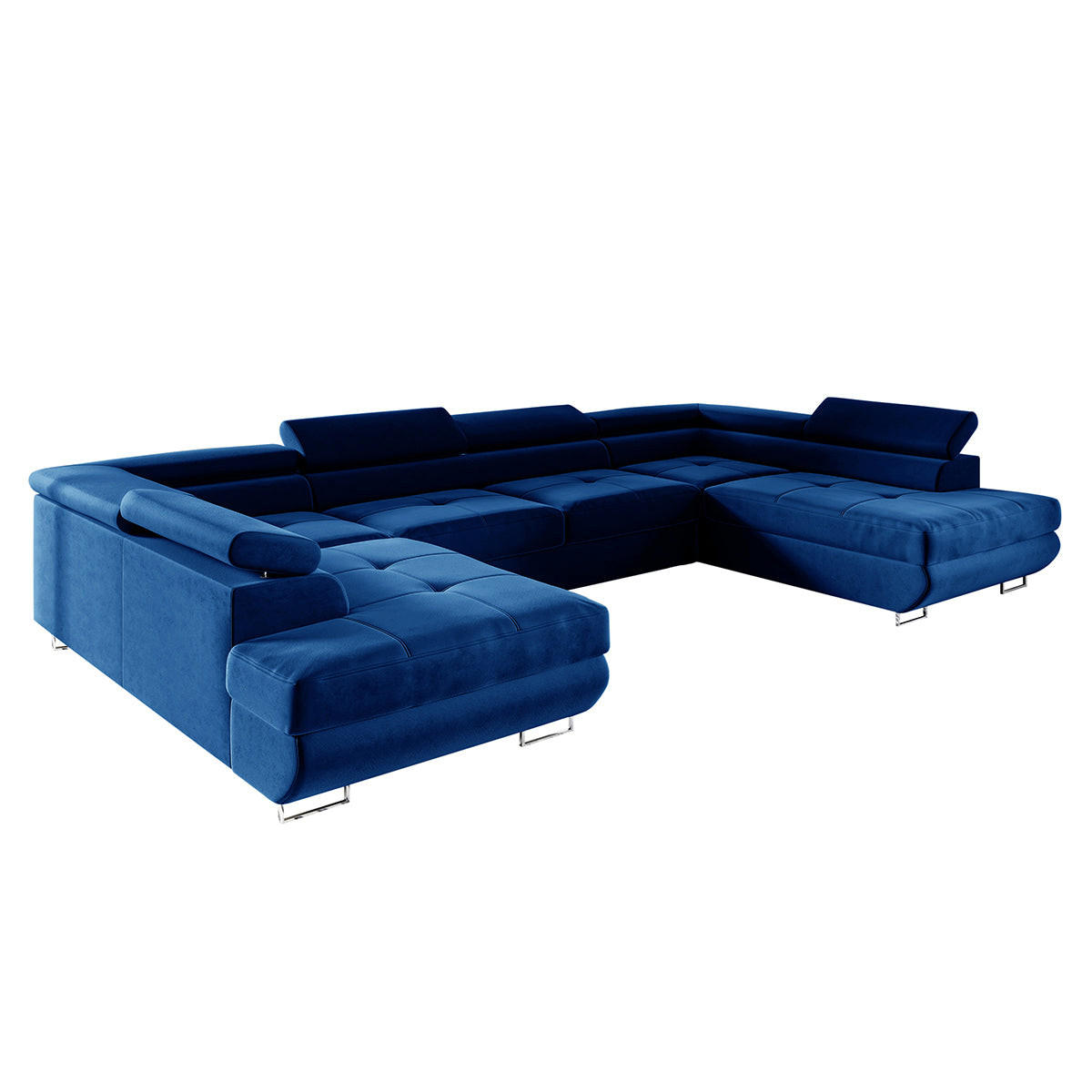 PANORAMASOFA Wilson 5 Sitzplätze Marineblau - Blau, Holzwerkstoff (335/72/201cm) - Petits-meubles