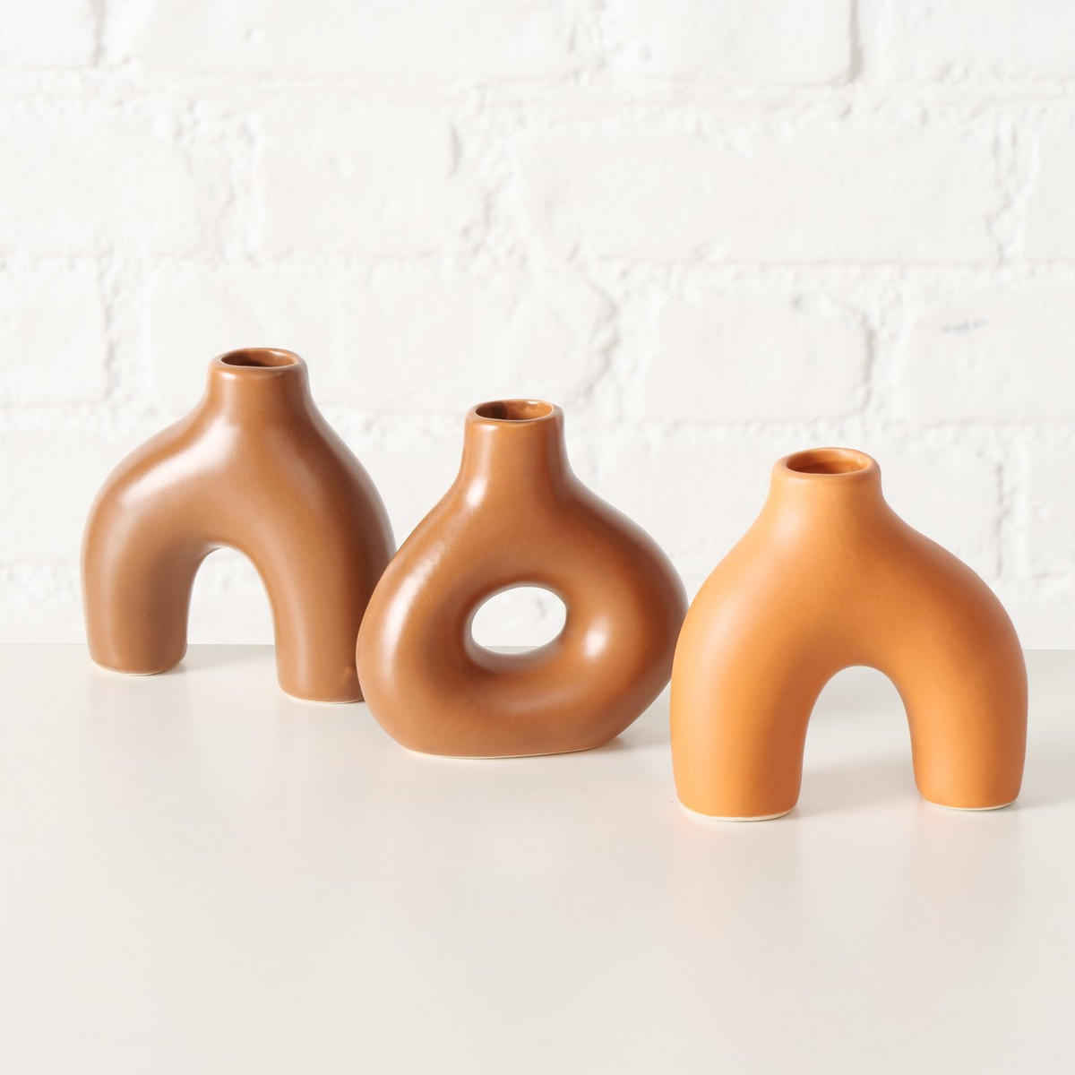 VASENSET handgefertigt Metty 10/3,5/10 cm - Braun, Keramik (10cm) - Boltze Home