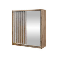 SCHIEBETÜRENSCHRANK London 203 - Eiche Wotan/Weiß, Holzwerkstoff (203/215/60cm) - MIRJAN24