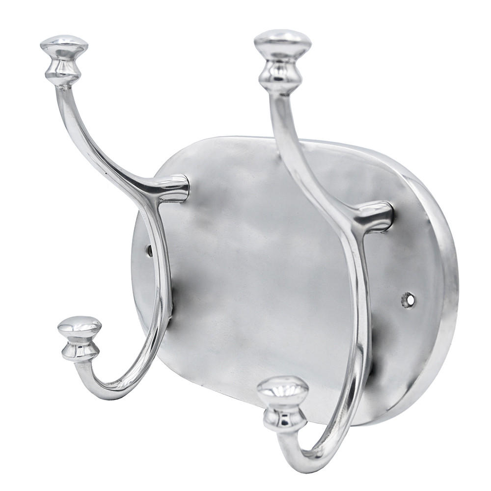 WANDGARDEROBE HOOK 24x14x27 cm, Metall, silber - Silberfarben, Metall (14/24/27cm) - Light & Living