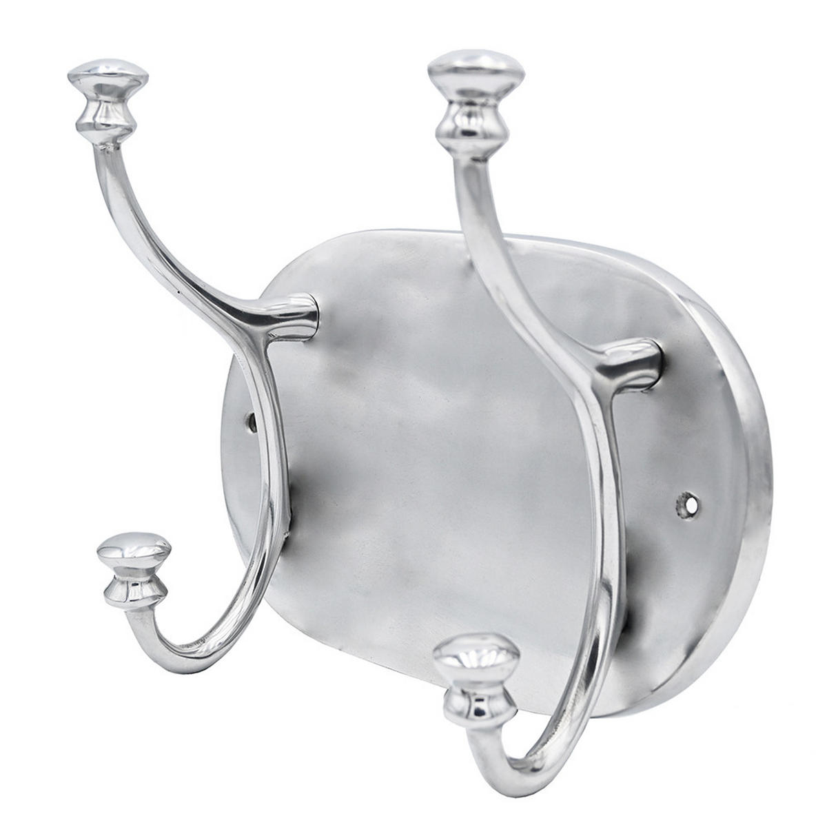 WANDGARDEROBE HOOK 24x14x27 cm, Metall, silber - Silberfarben, Metall (14/24/27cm) - Light & Living